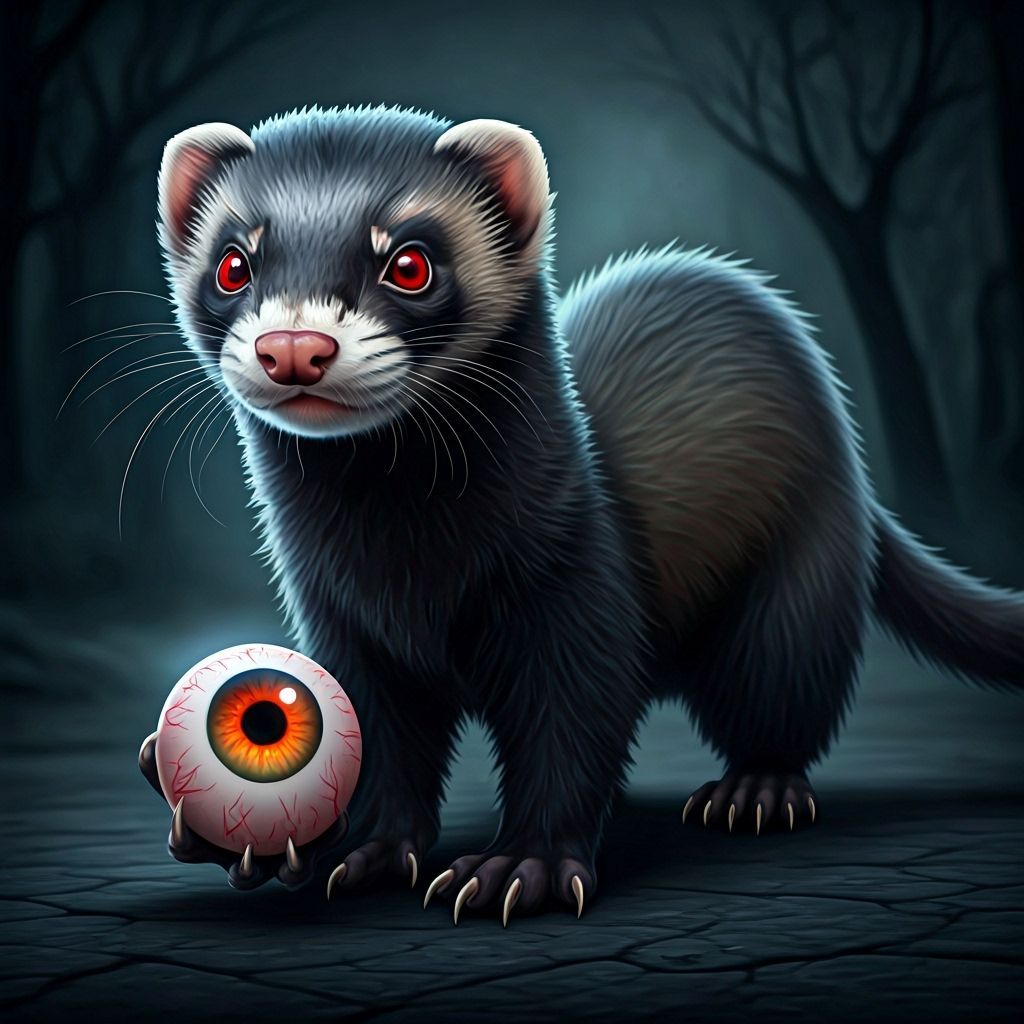 Jack the Ferret's Halloween Adventure with Glowing Eyes