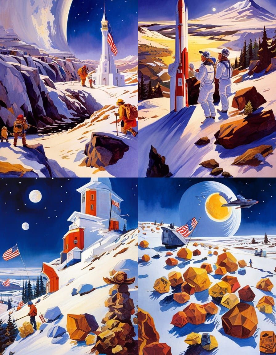 Retro Space Art: Celestial Wonders