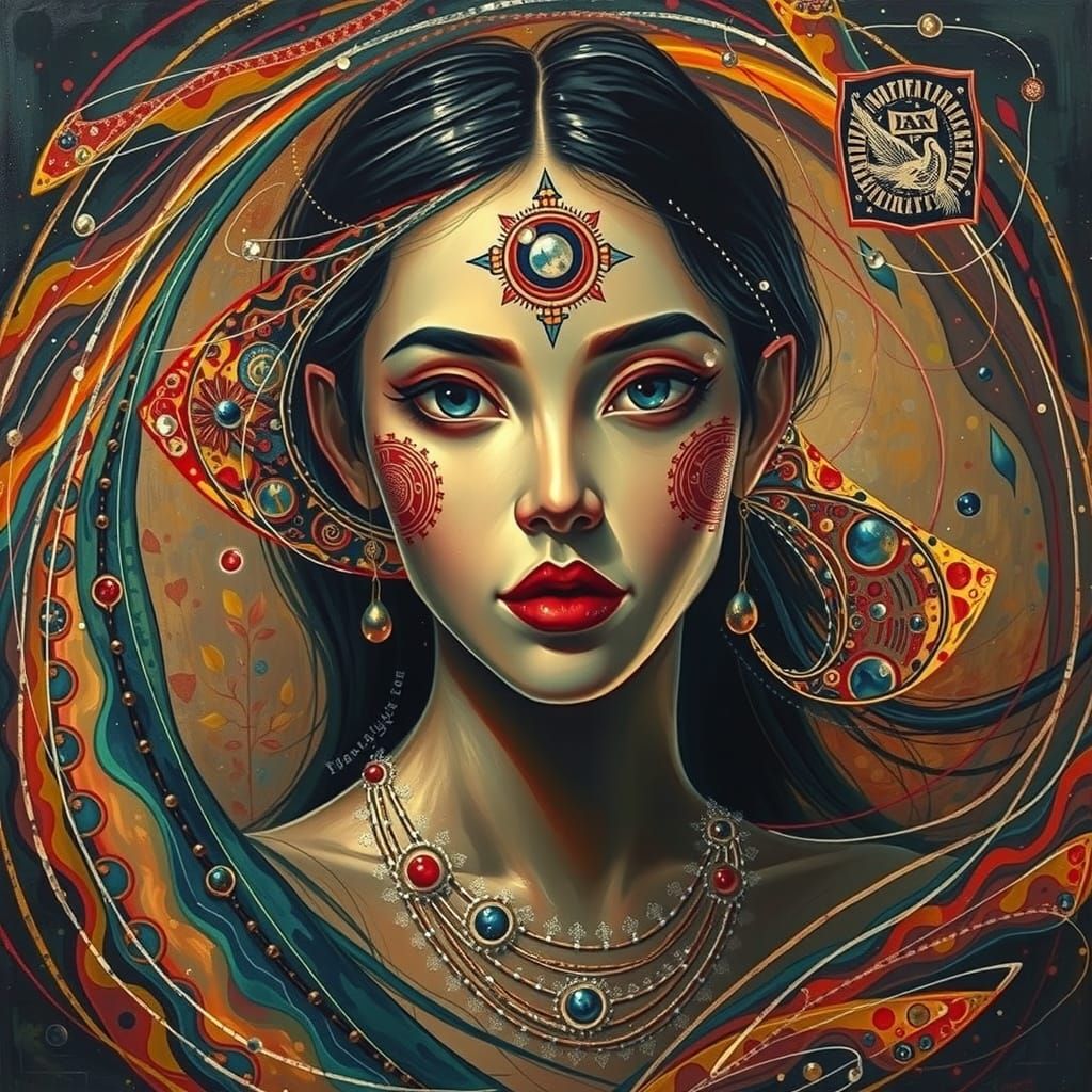 Abstract Expressionism: Iridescent Swirling Shapes