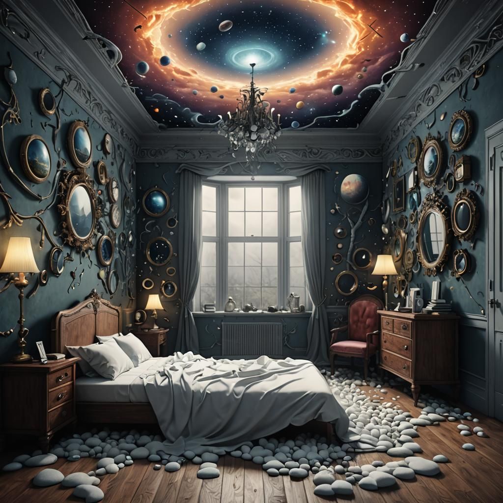 Surreal 3D Dreamscape of Fantasy Nightmare Paradox