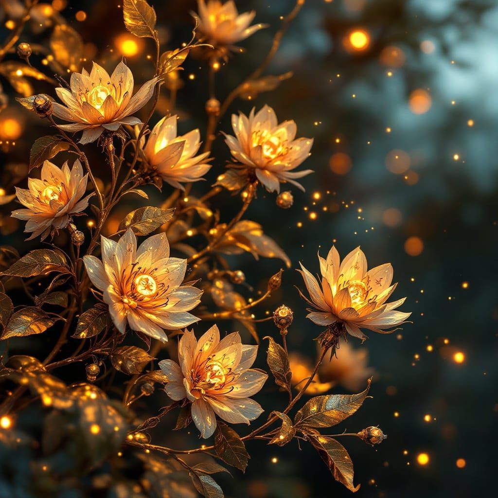 Ethereal Steampunk Bush in Cosmic Dreamscapes