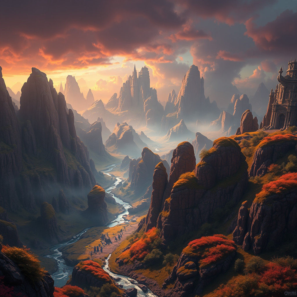 Mystical Landscape Matte Painting in 8k