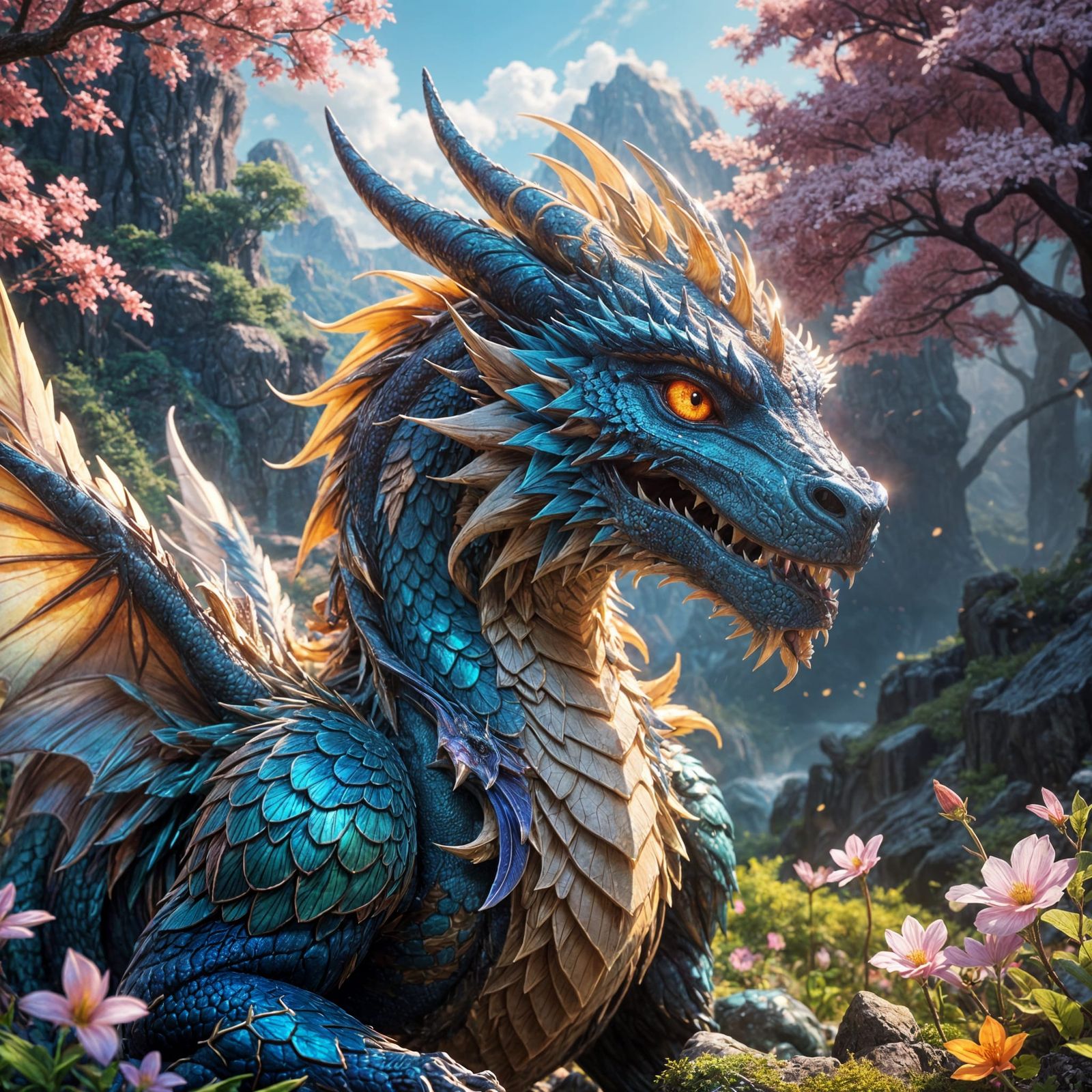Vibrant Dragon Concept Art in Stunning 8k Resolution