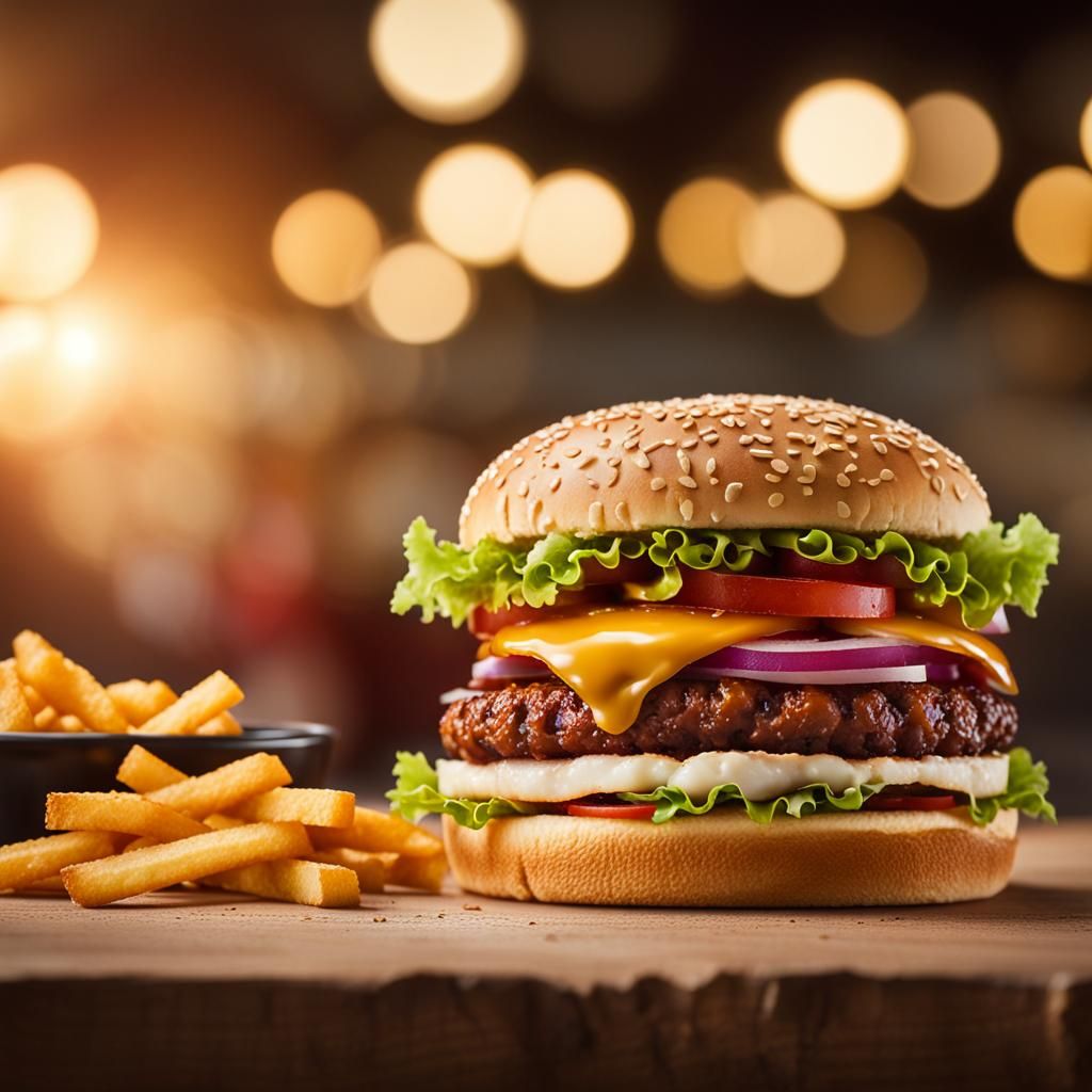 Burger King Hamburger: Professional Photography with Bokeh