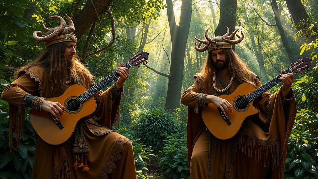Epic Celtic Musicians in Mysterious Forest Realm