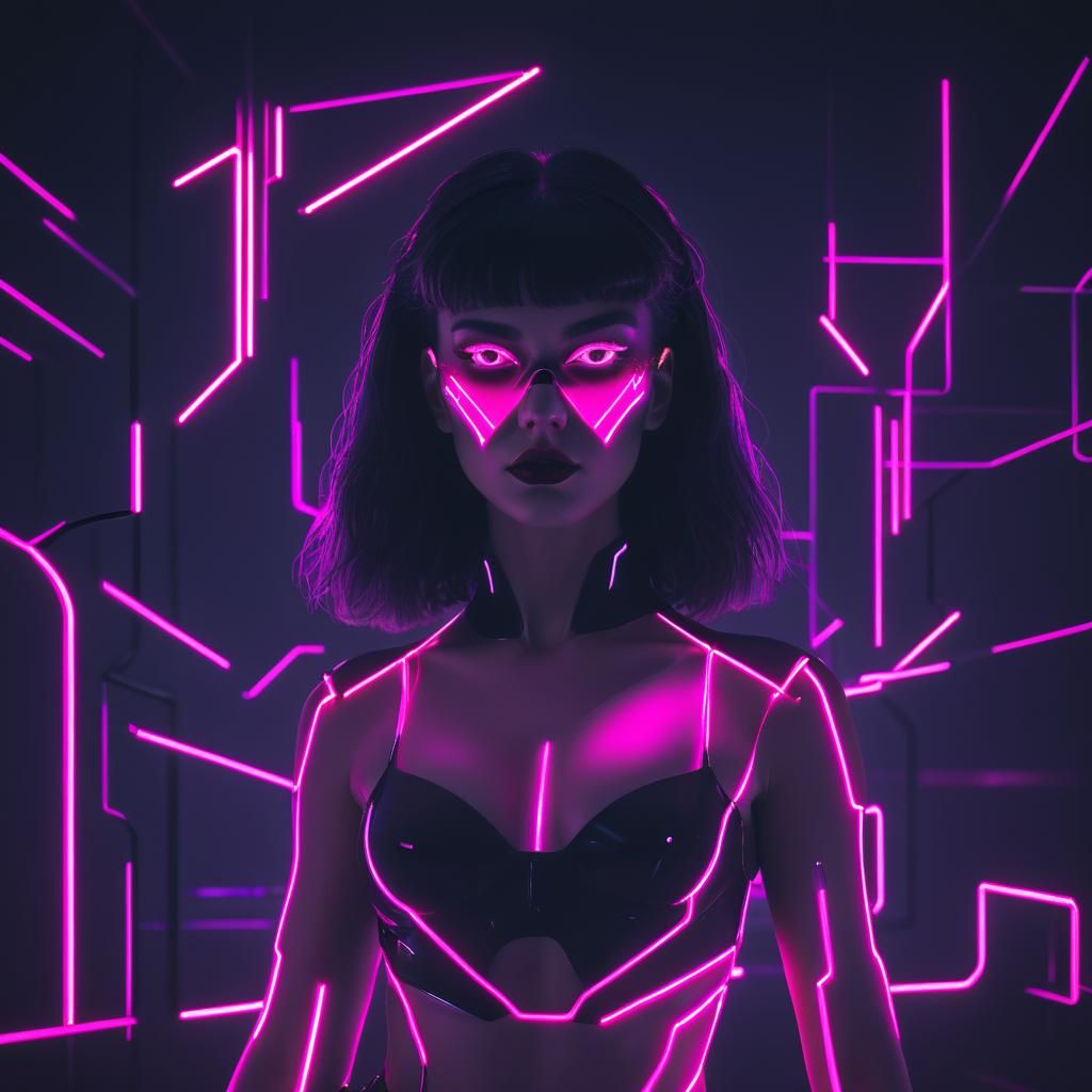 Grimdark Image in Synthwave Neon Retro Style