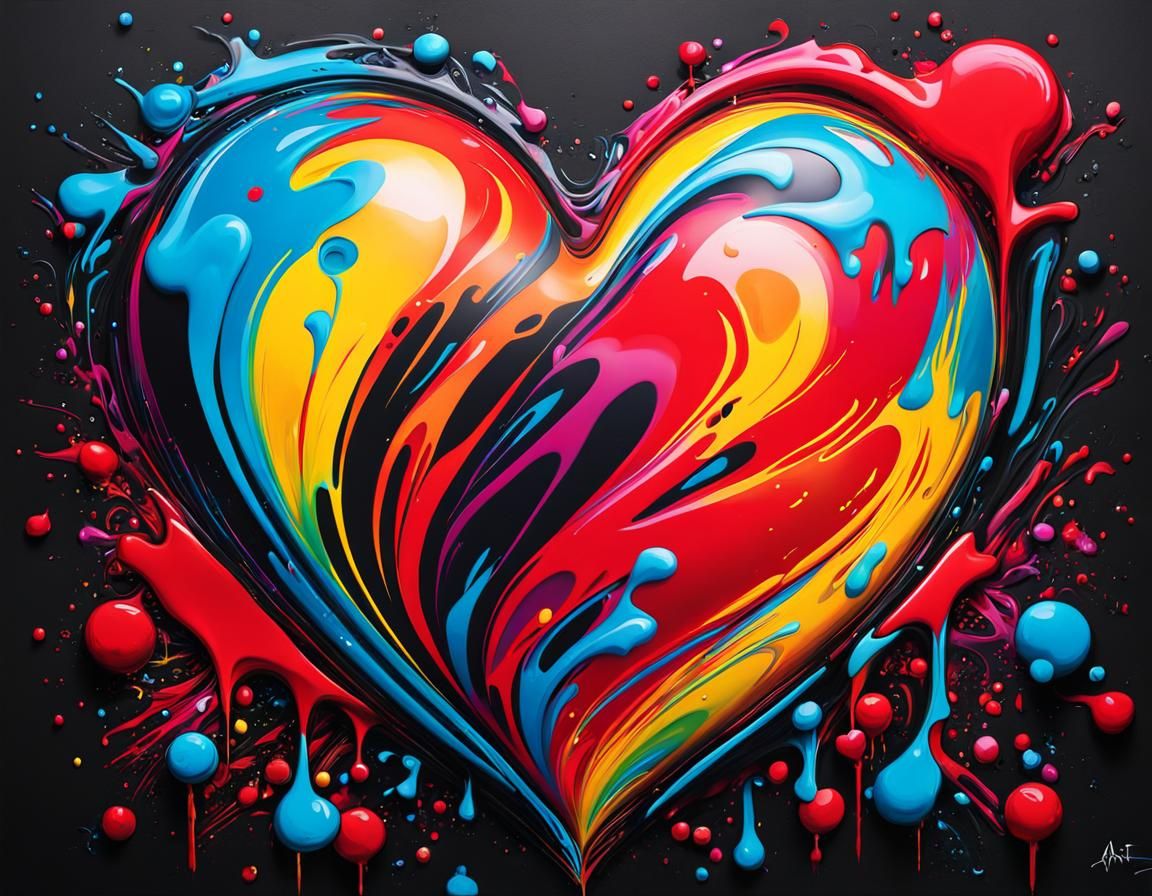 Colorful Graffiti Art Masterpiece with Melting Textures