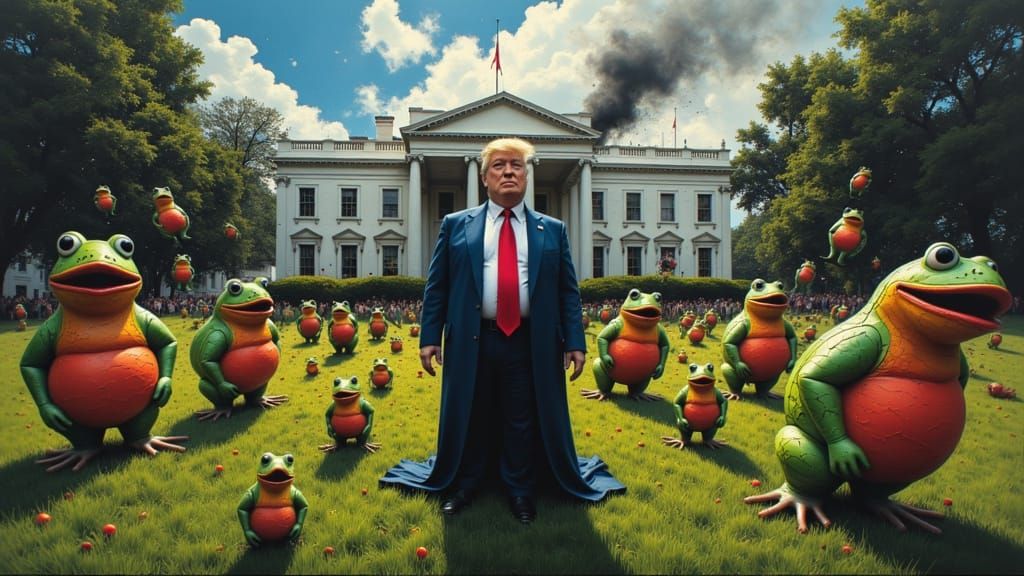 Wacky Frog Invasion on White House Lawn