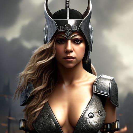 Sci-Fi Shakira Android Warrior Portrait