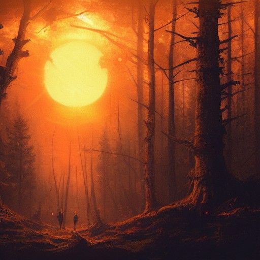 Magical Forest Under Moonlight in Dark Fantasy Style