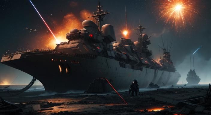 Epic Sci-Fi Space Battle in Gritty Realism