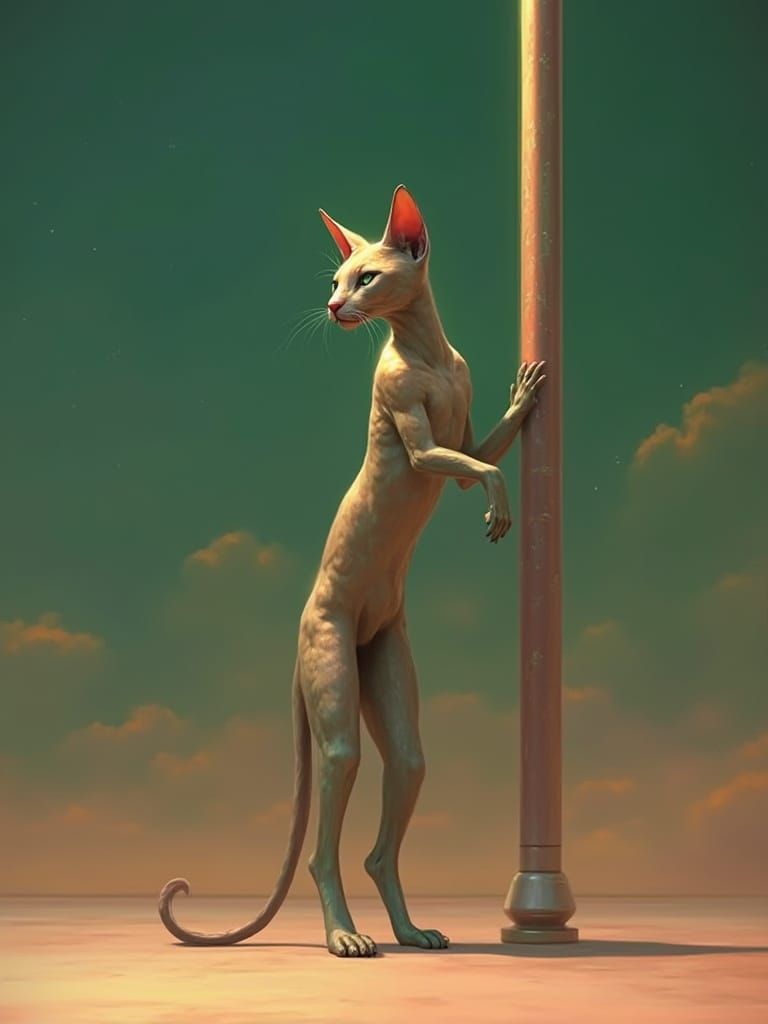 Majestic Feline Hybrids in Dreamlike Realism