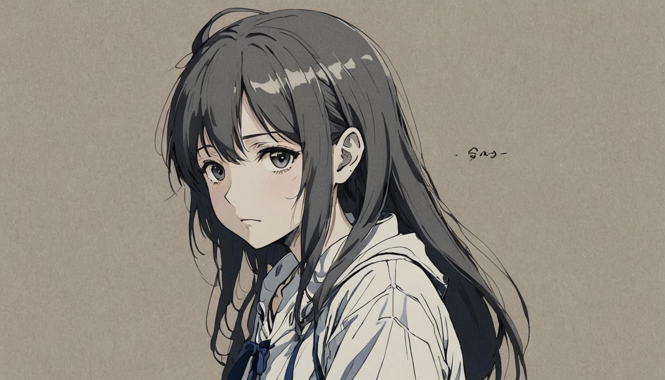 Sad Character in Anime Key Visual Style