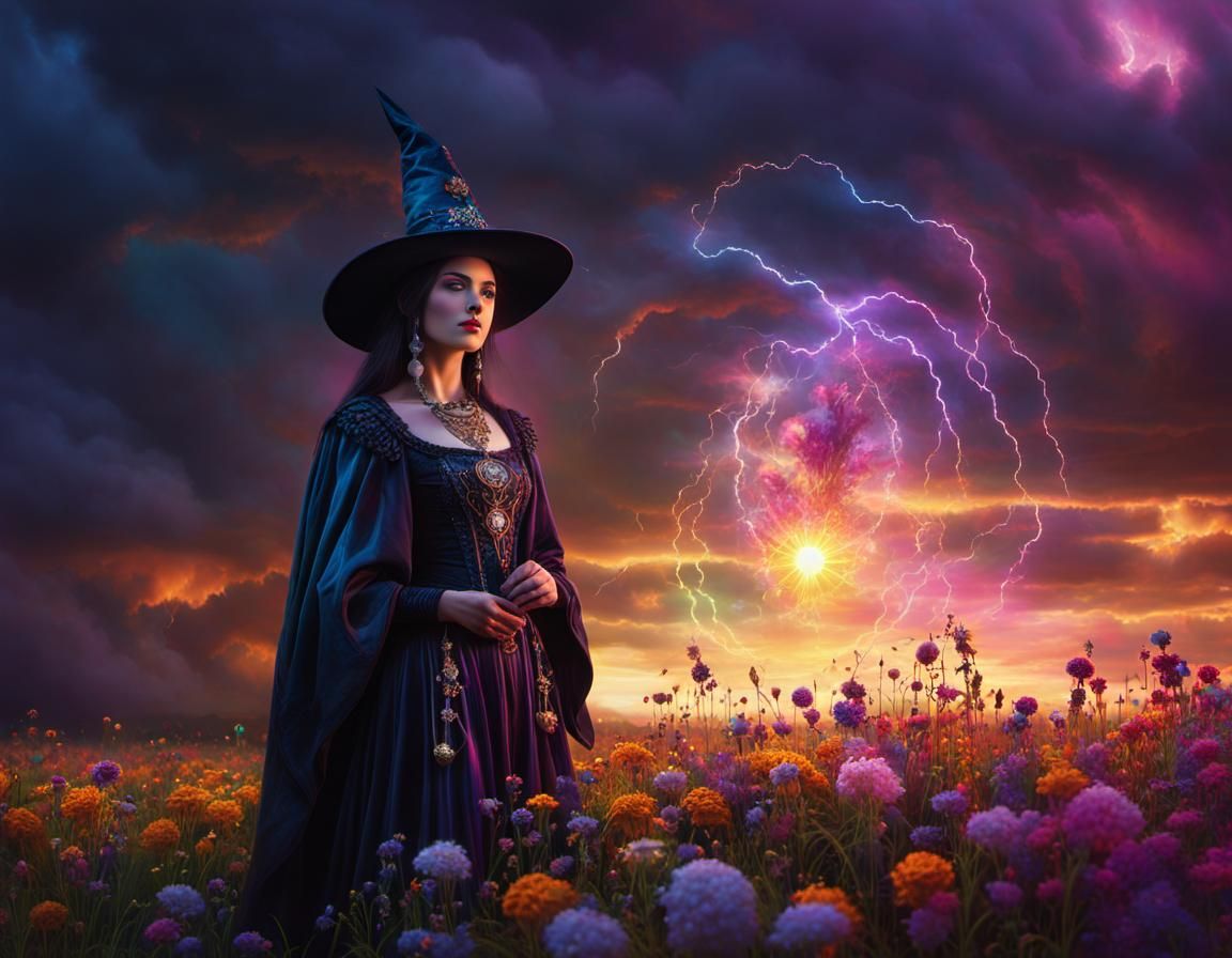 Ethereal Witch in Australian Tonalism Style