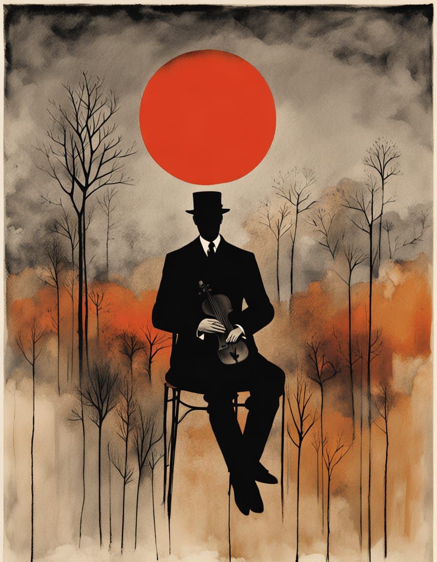 A Mournful Musician in Eerily Twisted Silence