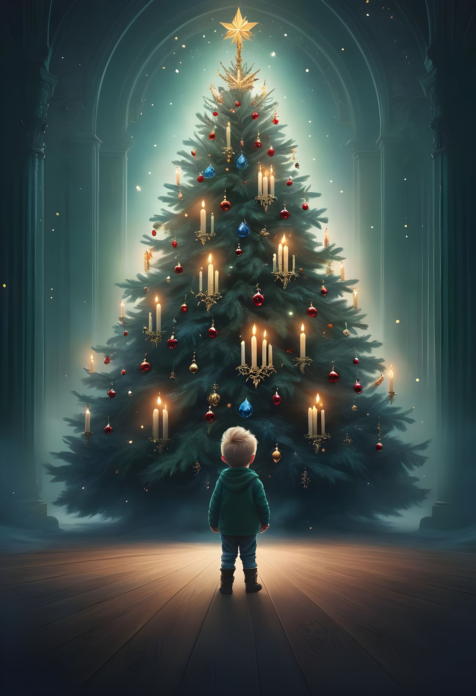 Fantasy Christmas Tree in Golden Age Style