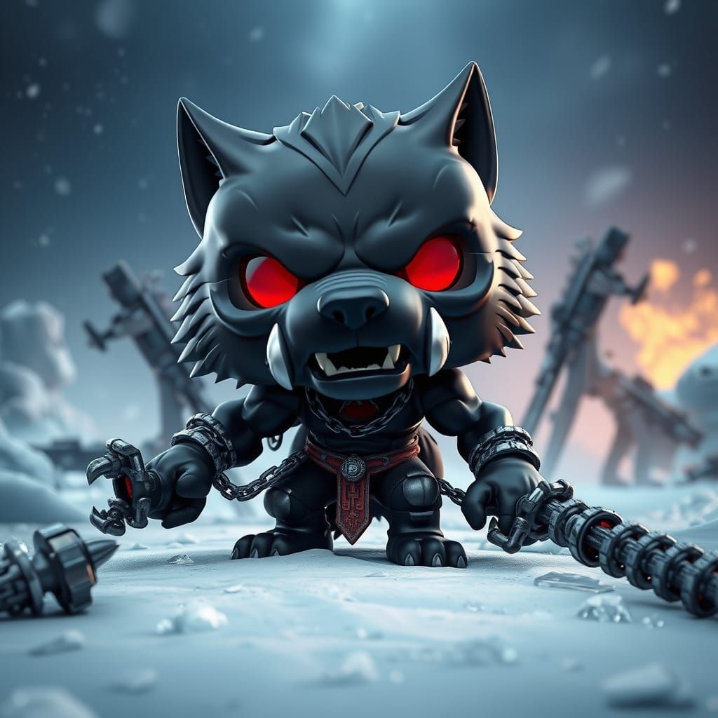 Fierce Wolf Funko Pop Figure on Frozen Battlefield