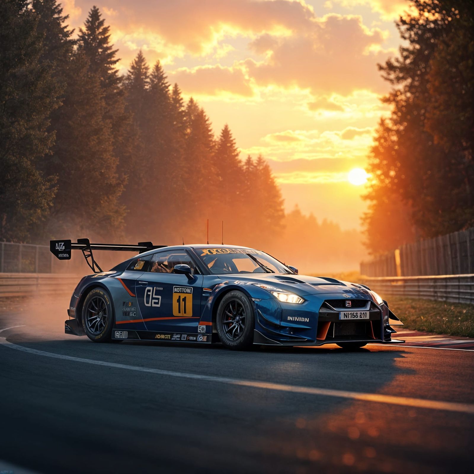Nissan GT-R and BMW M4 GT3 Race at Nürburgring