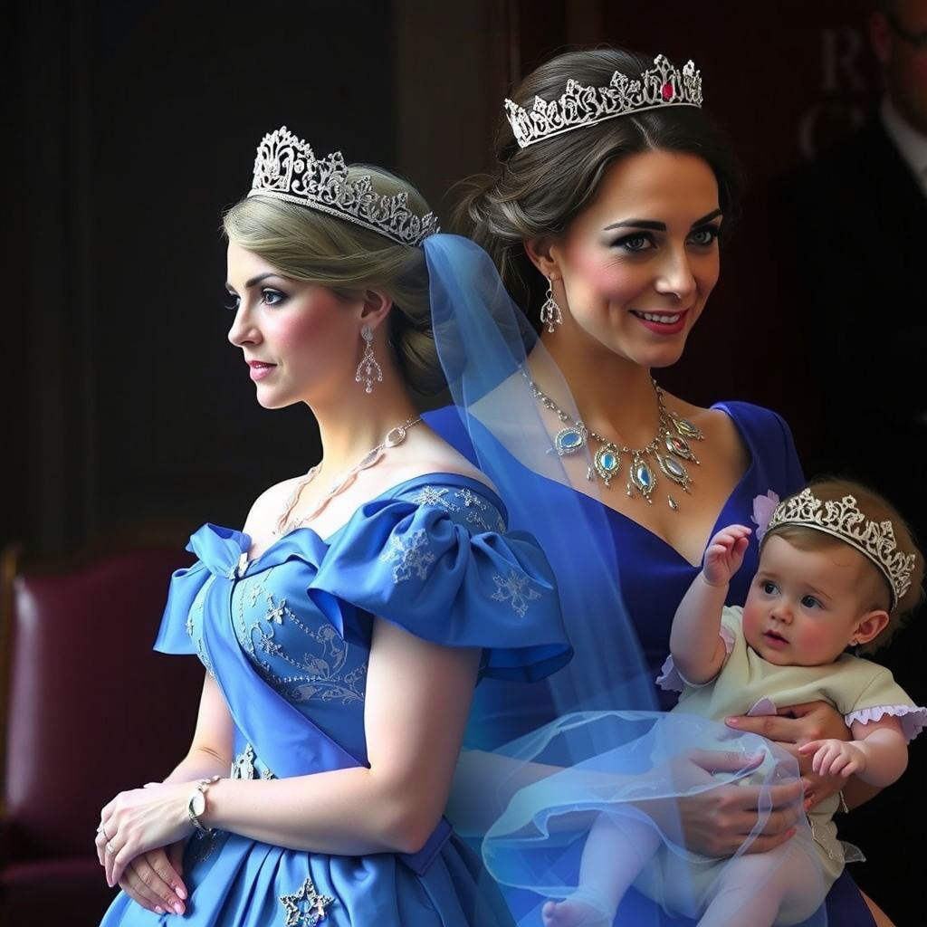 Royal Double Exposure: Princesses Through Time