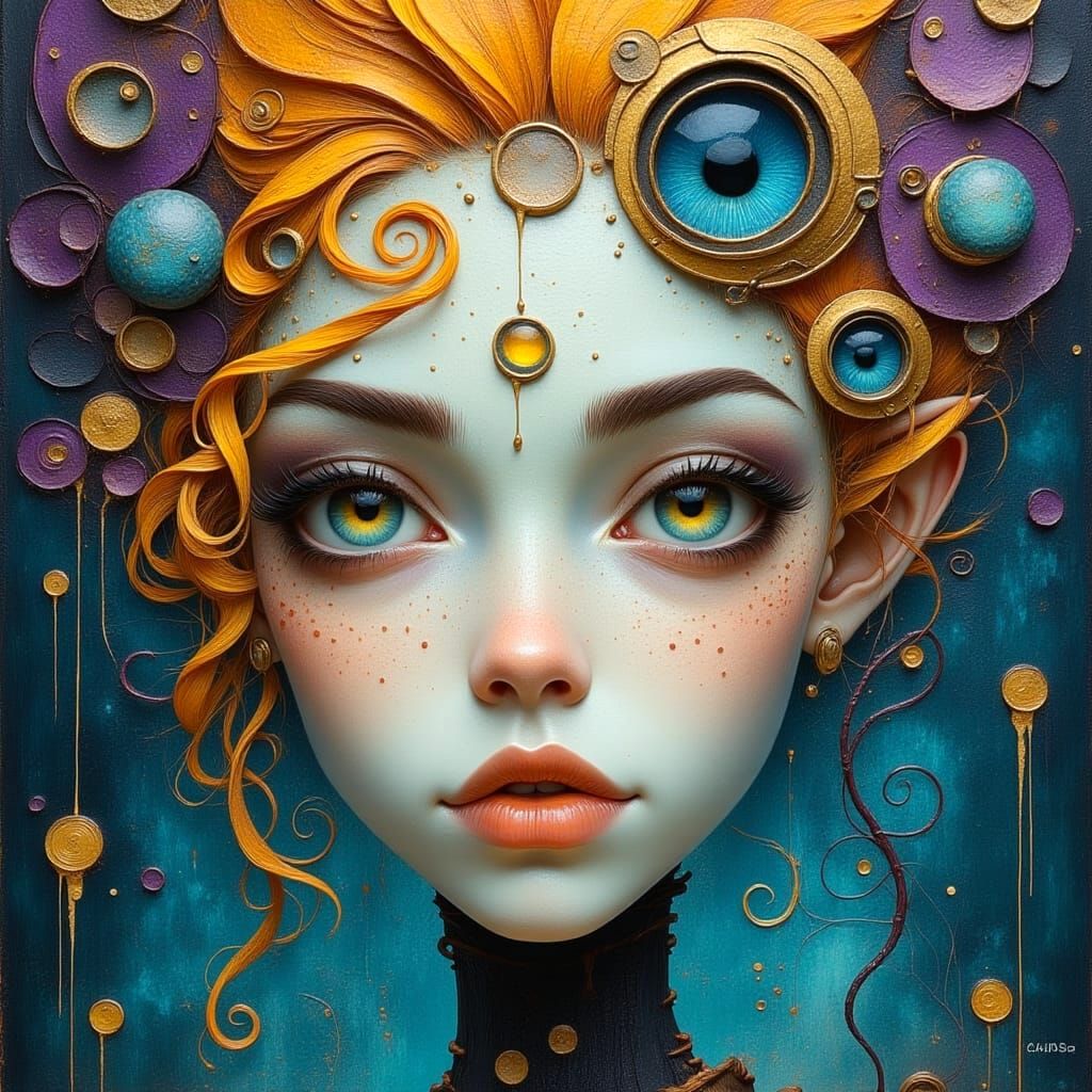 Regal Fantasy Woman in Elegant Oil Painting