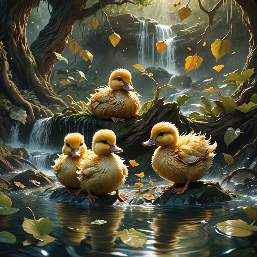 Ducklings in autumn