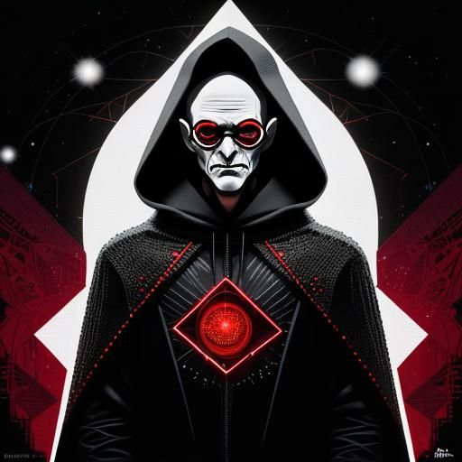 Hologram Nosferatu in Glitch Art Style