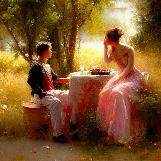 Romantic Last Dinner in Acrylic Style