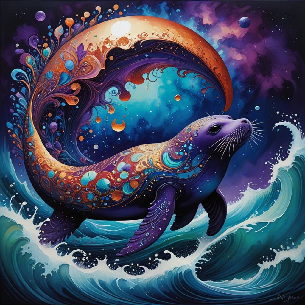 Regal Purple Seal in Vibrant, Iridescent Glory