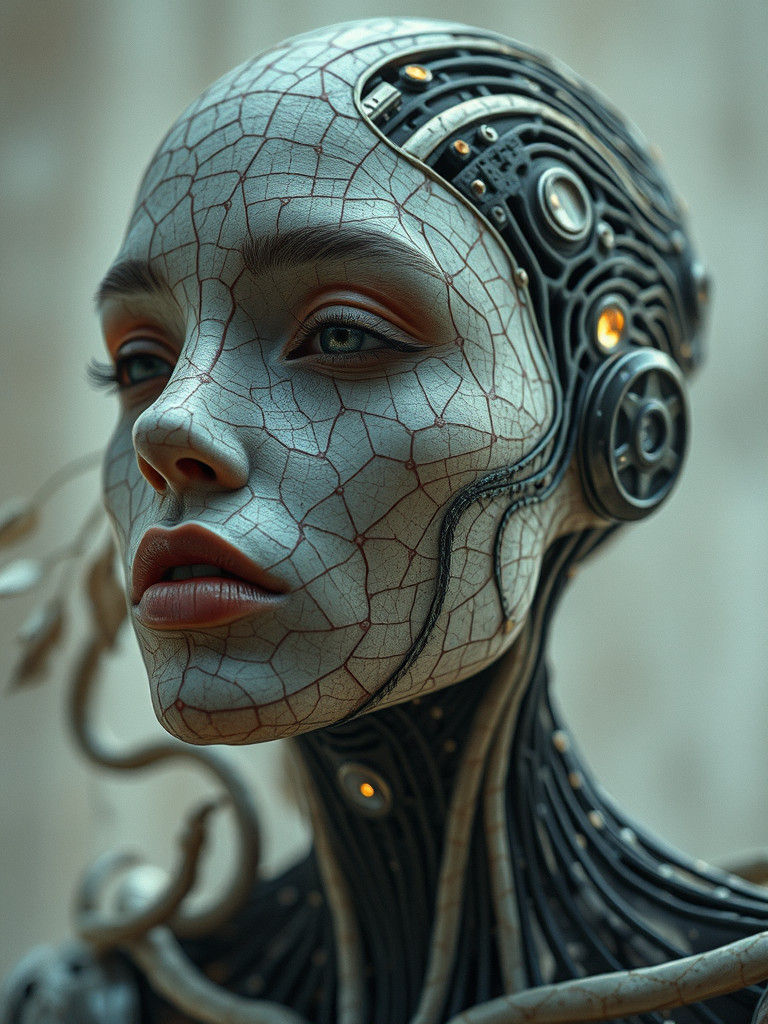 Intricate Maze Woman with Papyrus Skin