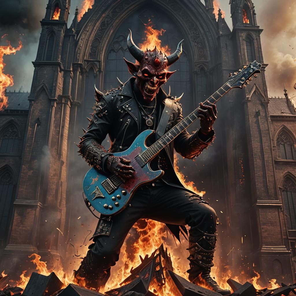 Punk Devil Guitarist at Burning Church