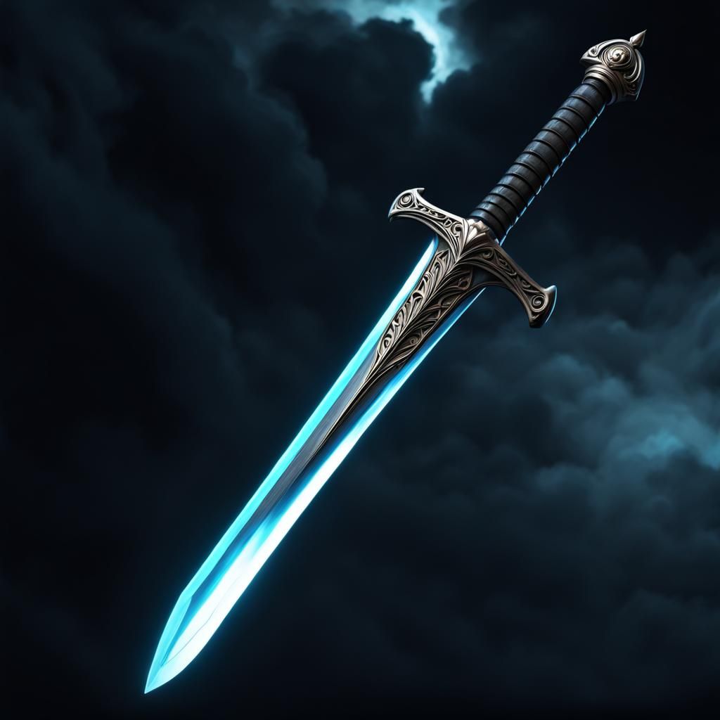 Spooky Sentient Sword in Dark Fantasy Style