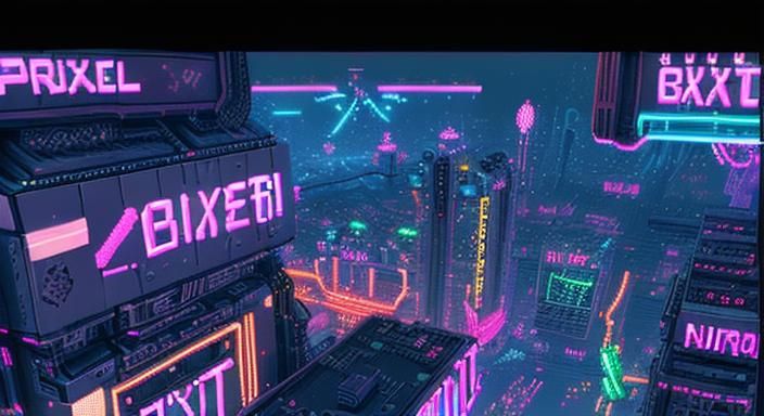 Pixelated Cyberpunk Cityscape