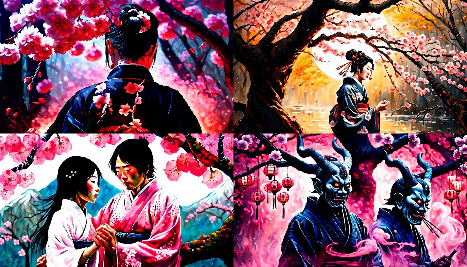 Japanese Séance with Tree Spirit in Hyperrealism