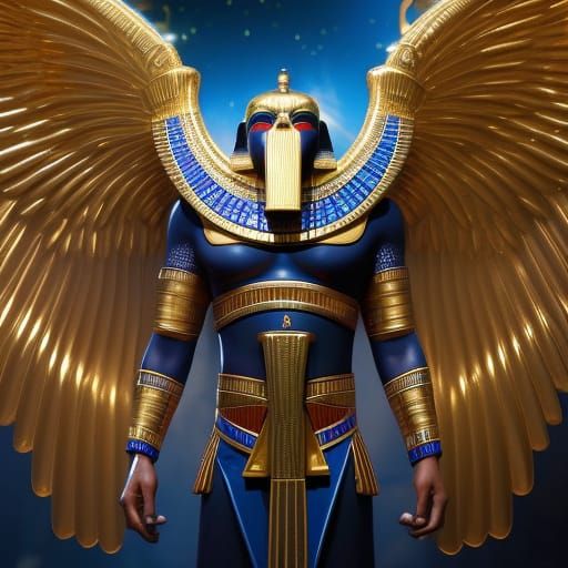 Hyperrealistic Thoth with Crystals in 3D Render