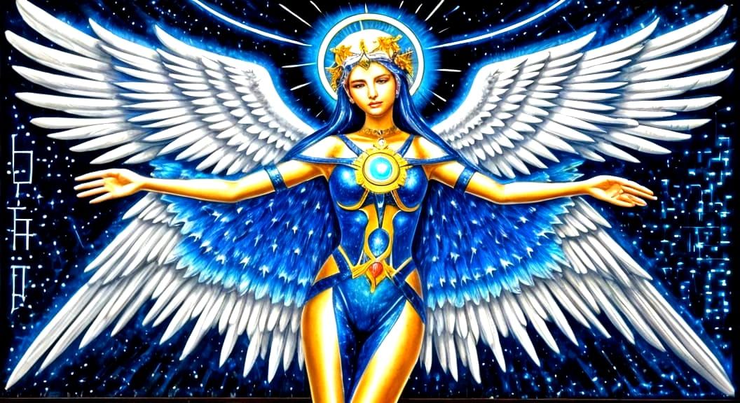 Astral Circuitry Angelic Mosaic Art