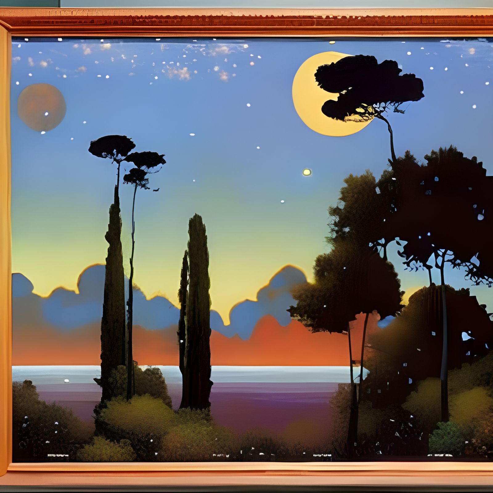 Abstract Night Sky Inspired by Kandinsky