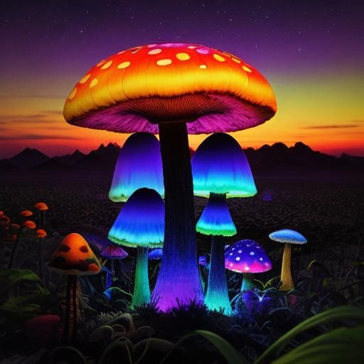 Magic Mushrooms at Sunset in 8D
