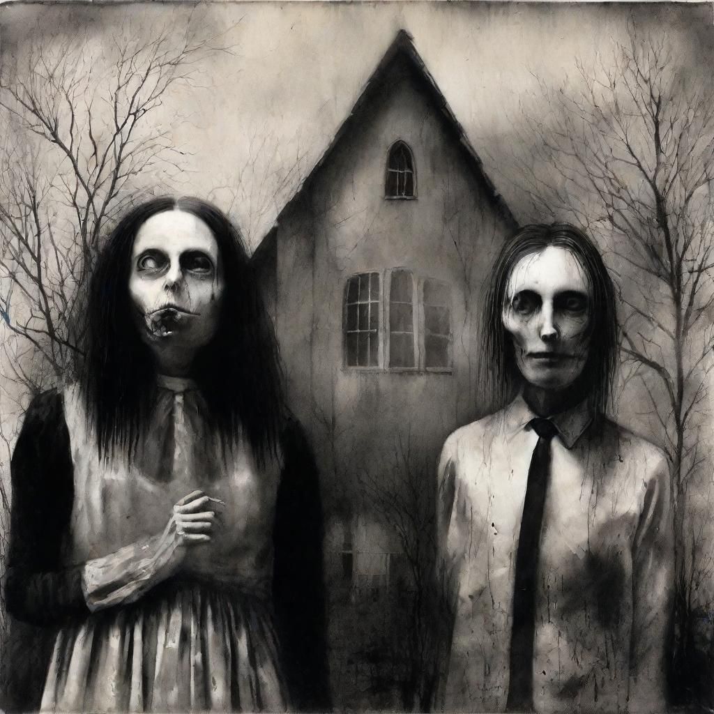 Disturbing American Gothic: Scratchboard Horror Art