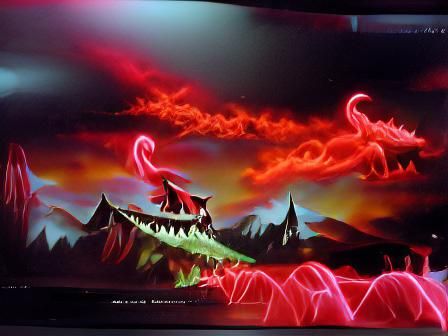 Neon Dragon of the Black Cauldron
