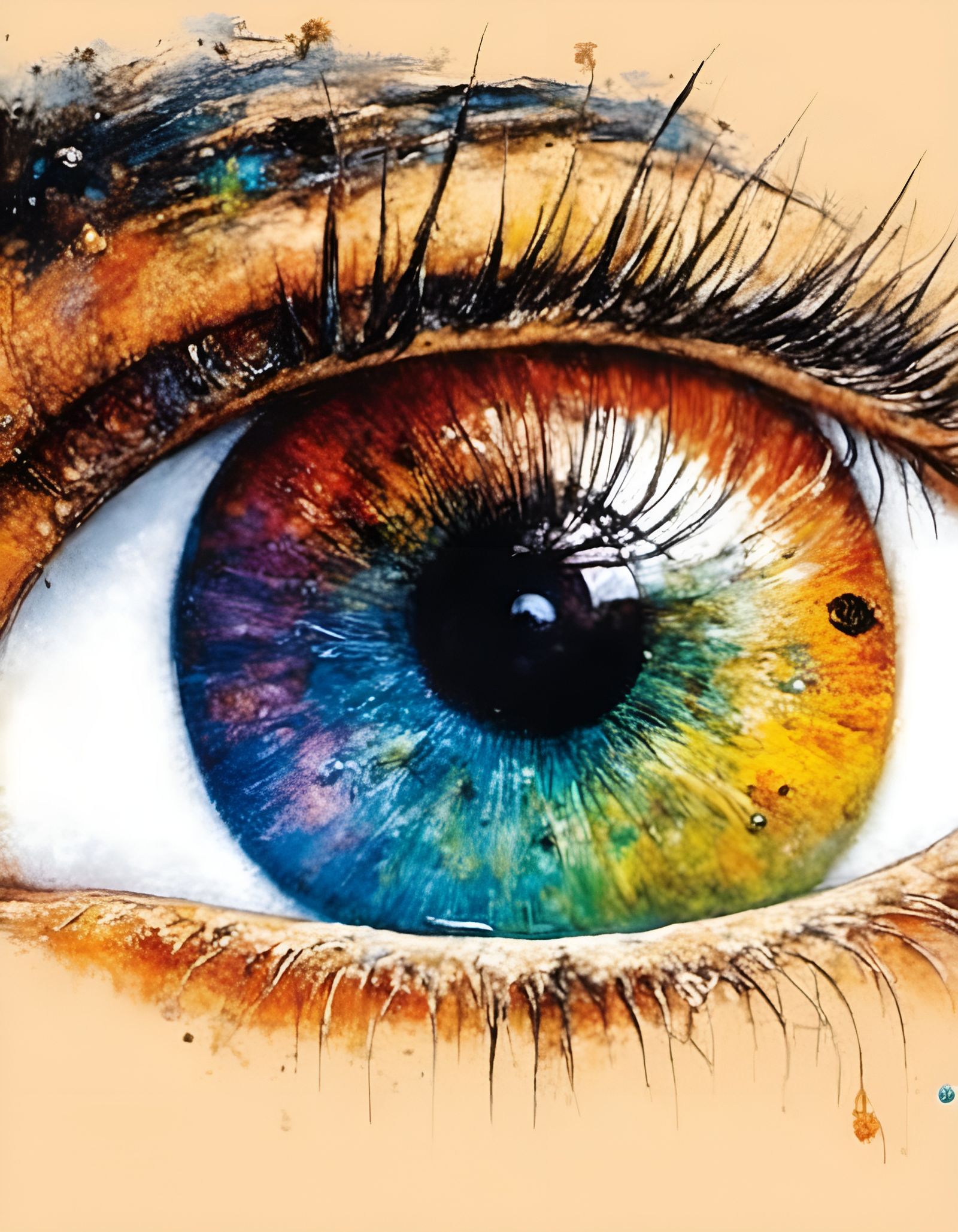 Rainbow Eye Portrait in Fantasy Art Style