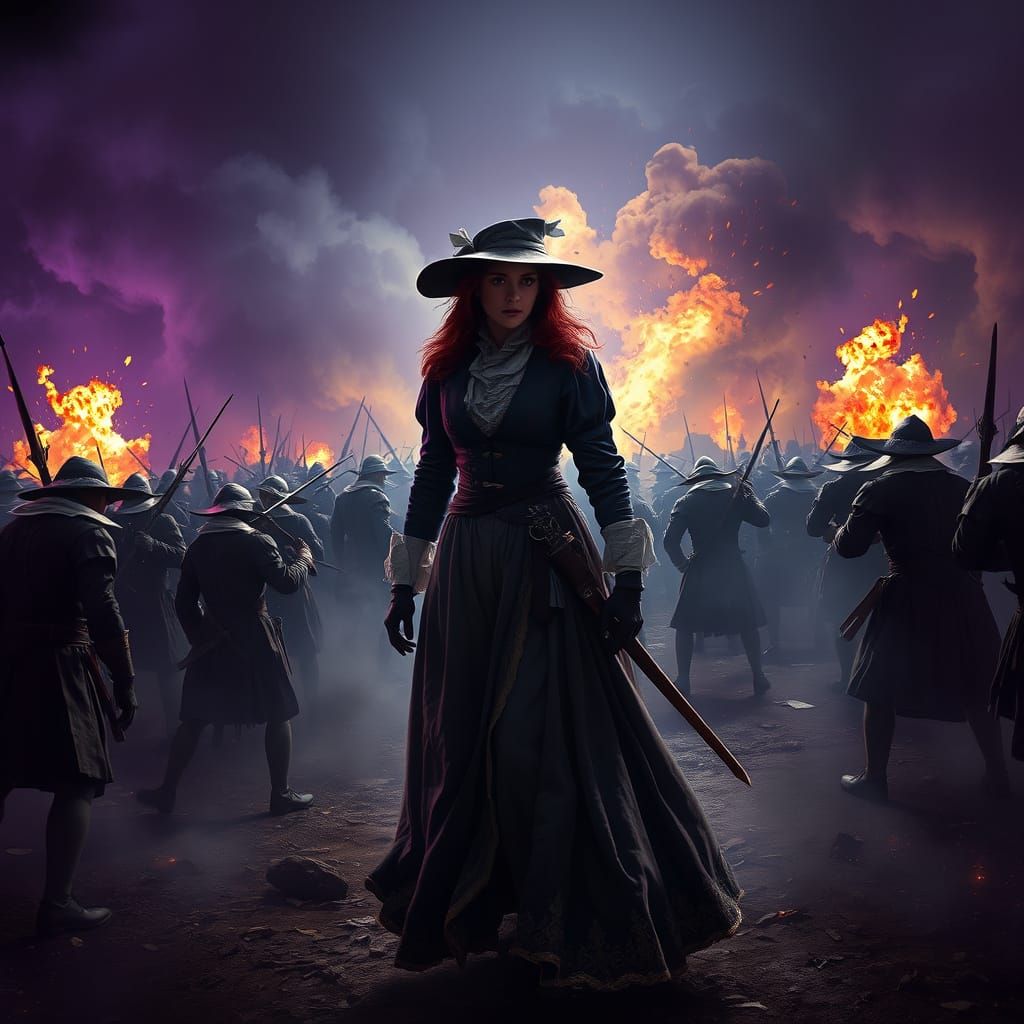 Nurse on Battlefield: Dark Fantasy Concept Art