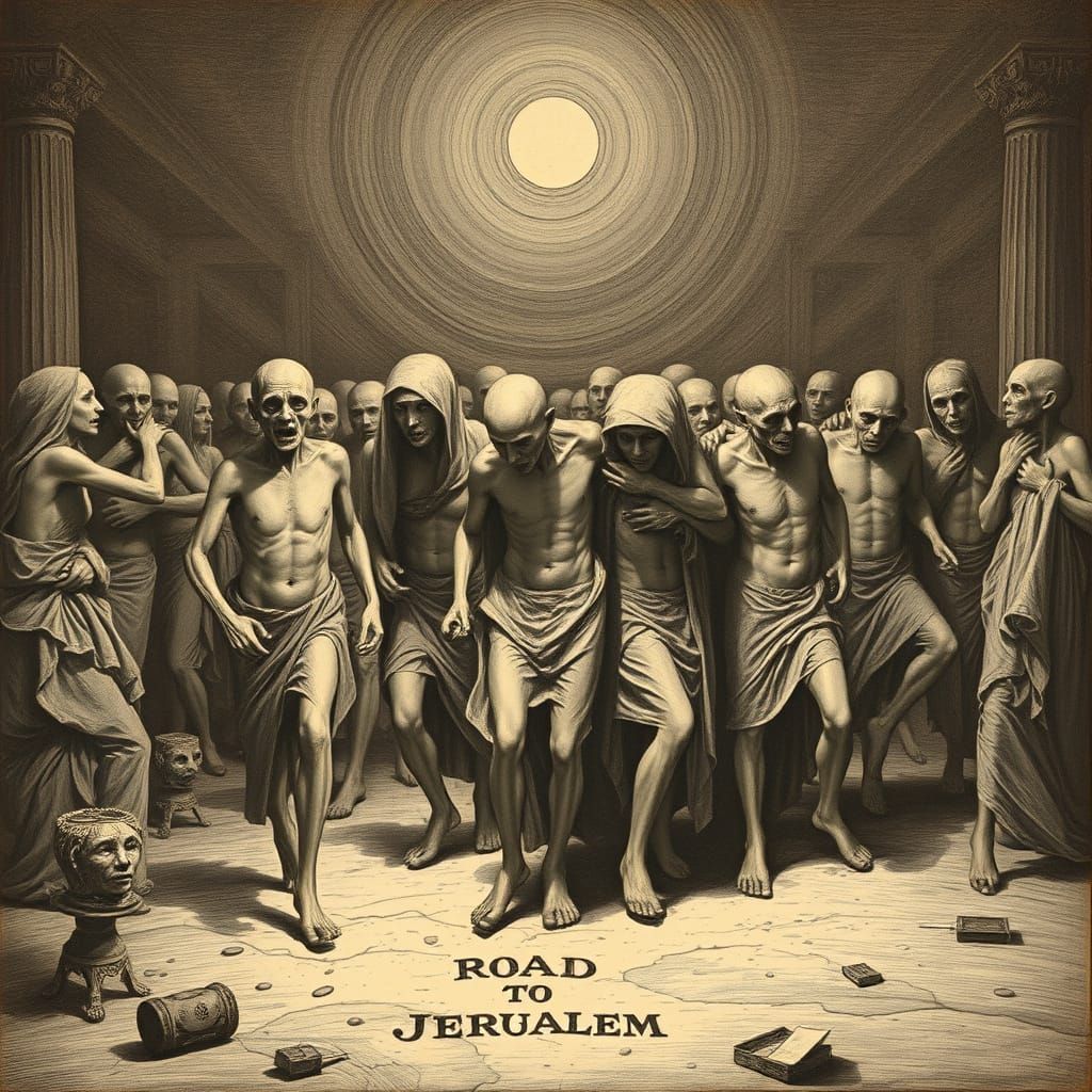 Ethereal Procession in the Style of Gustave Dore