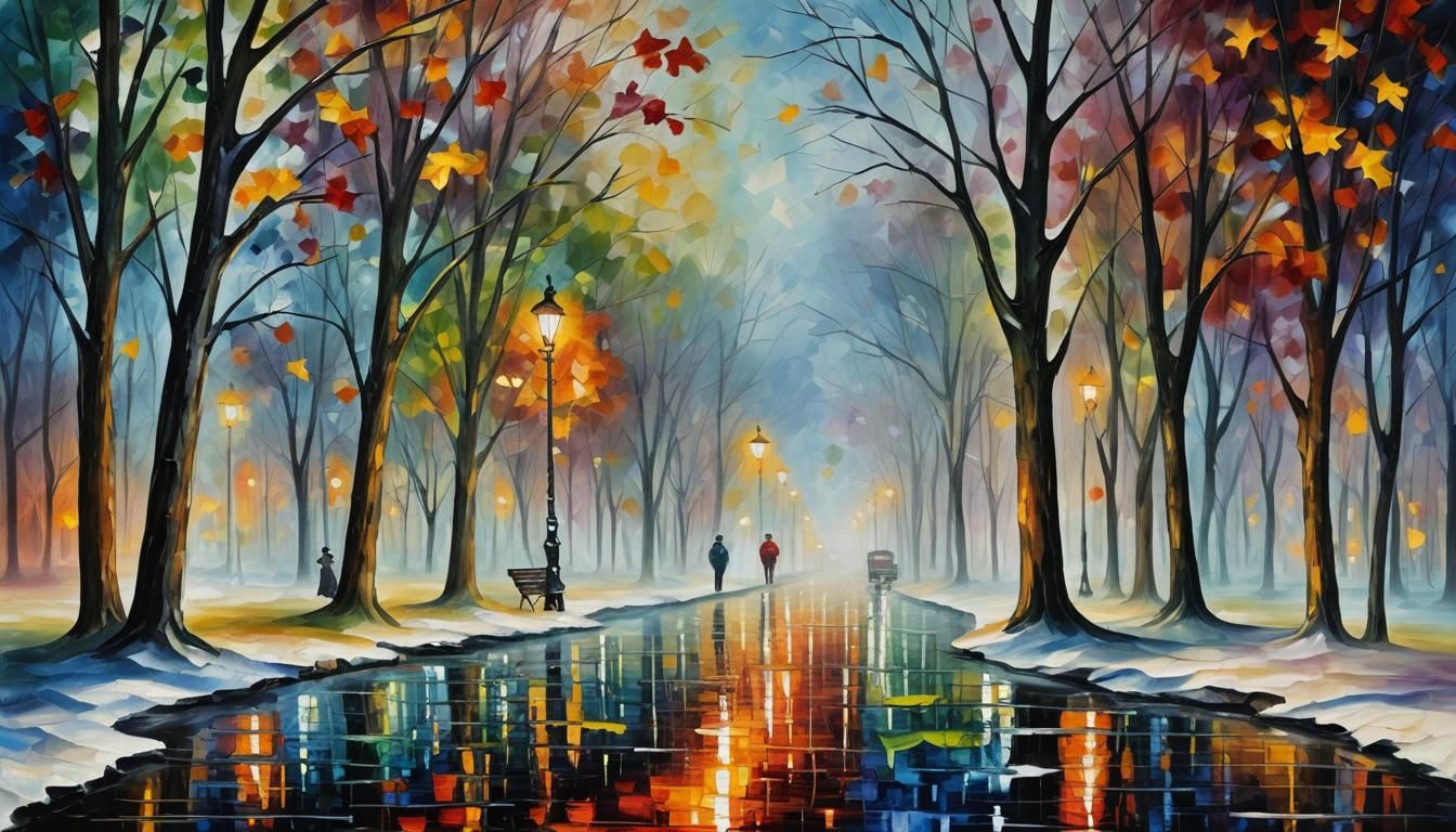 Abstract Cityscape in Triadic Colors