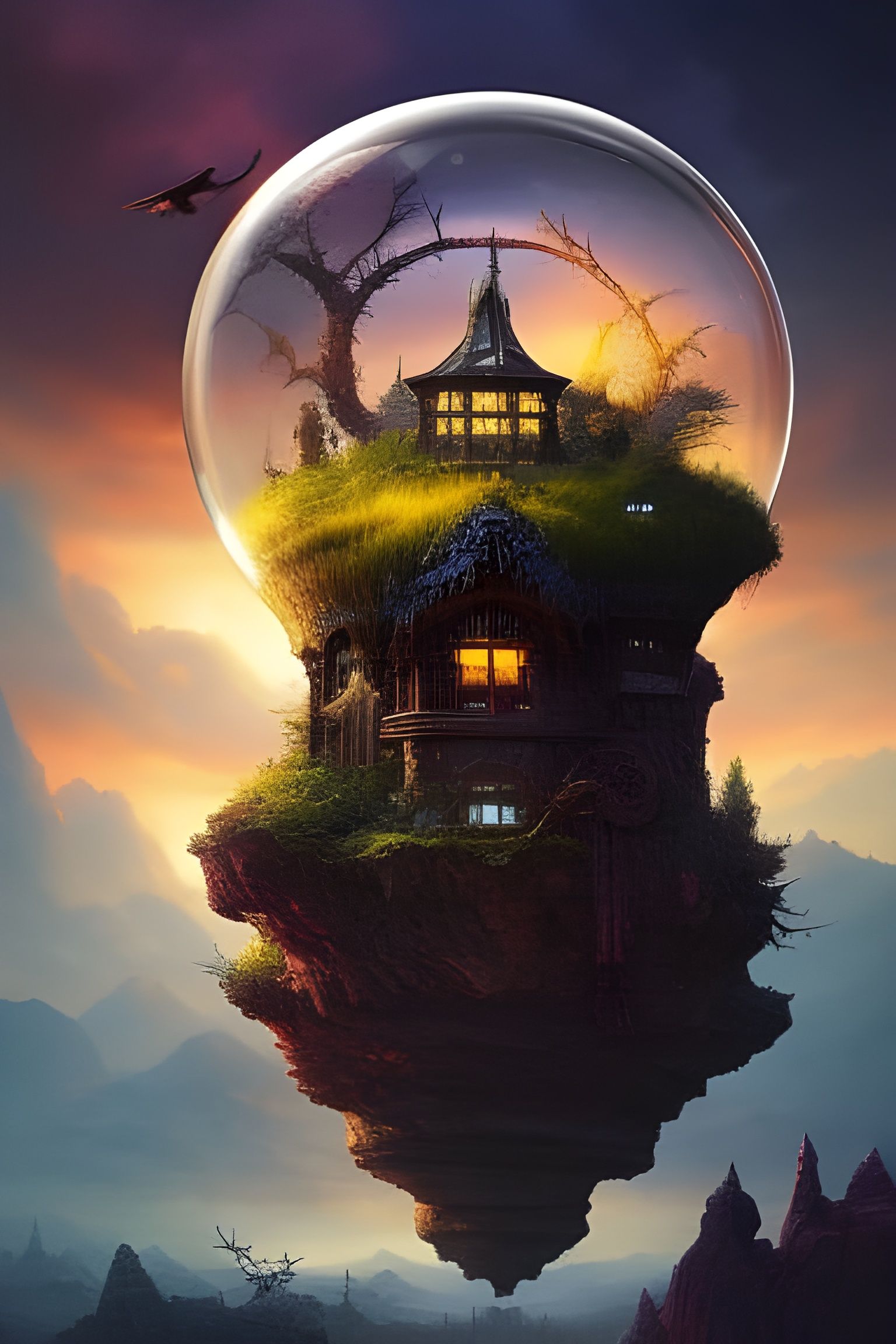 Solarpunk house-balloon
