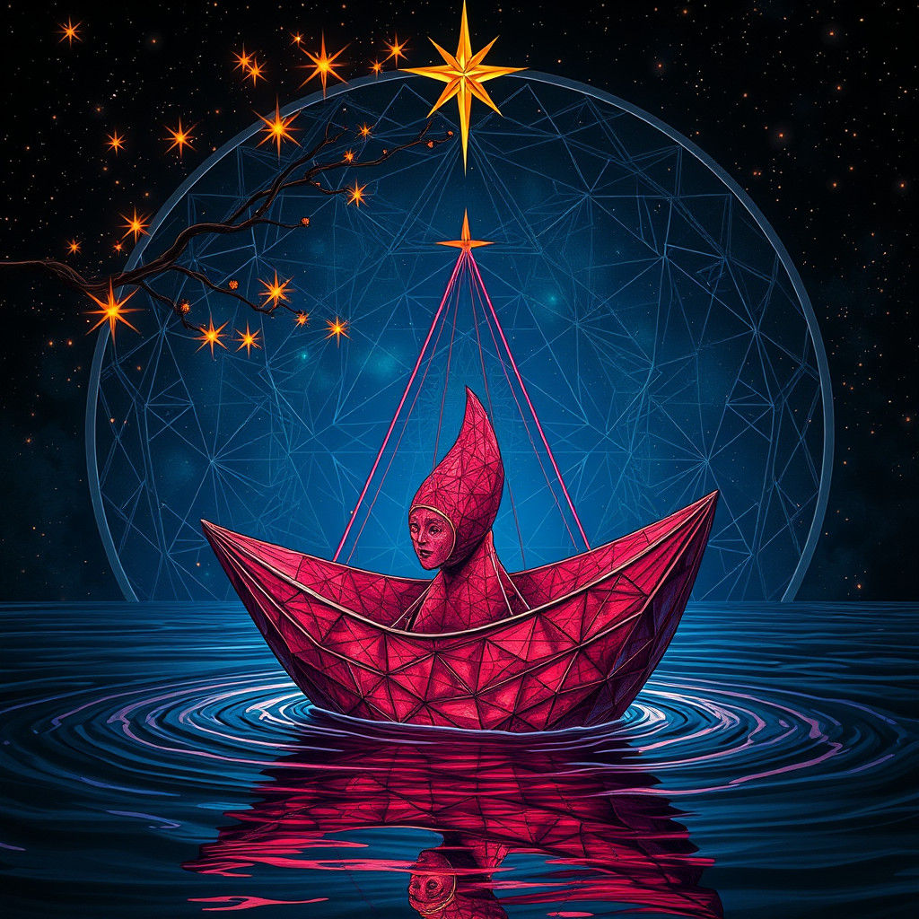 Surreal Heart in Psychedelic Geometric Style