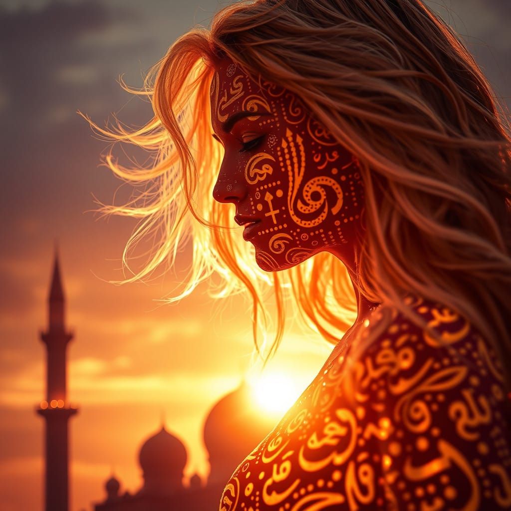 woman in sunset