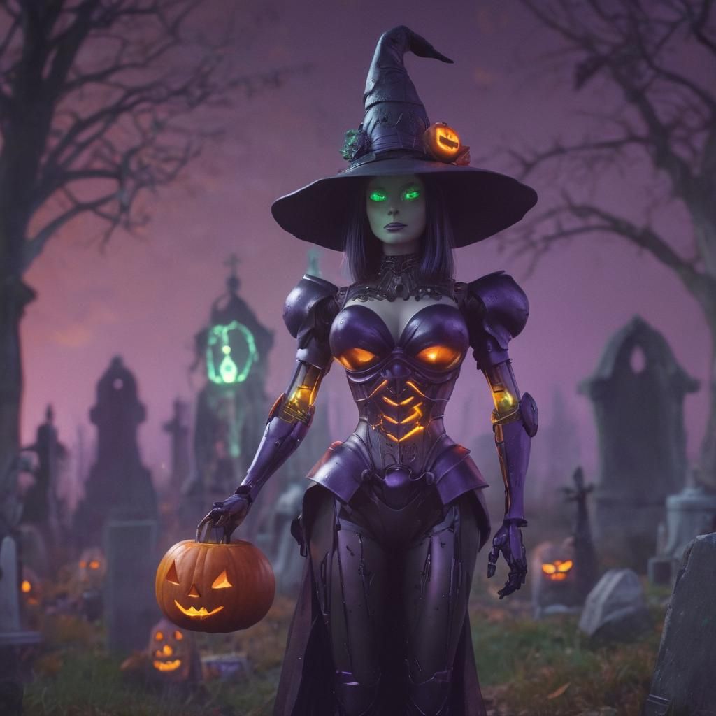 Halloween themed gift of That surreal AI woman robot pleasurebot AI photorealistic hypertension hyperreal 1090p https