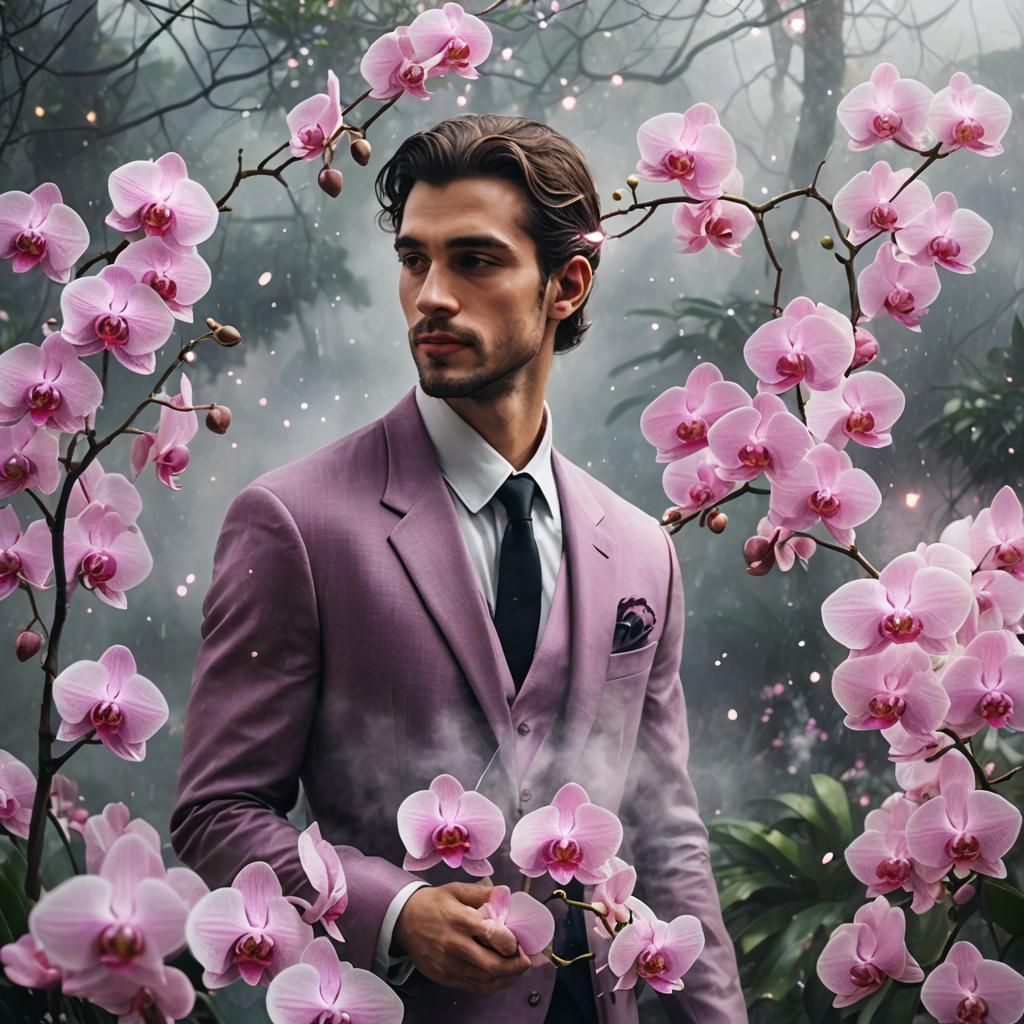 Greek God Transformed Into Glass Phalaenopsis Flower