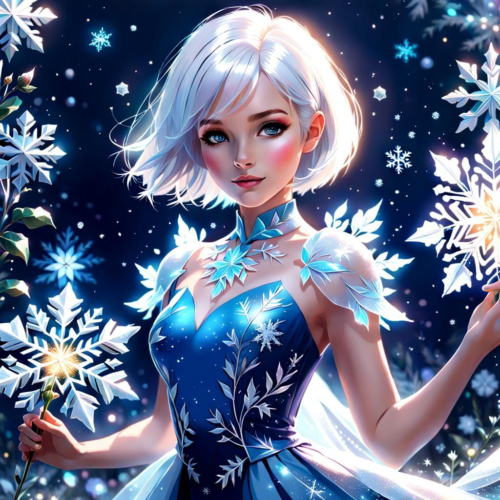 Ethereal Frost Fairy Portrait in Hyperrealistic Style