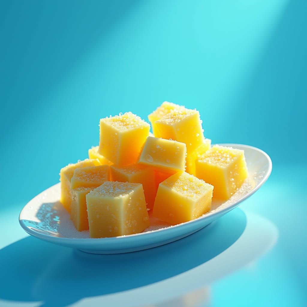 Modern Cubed Spaghetti Still Life in Vibrant Colors